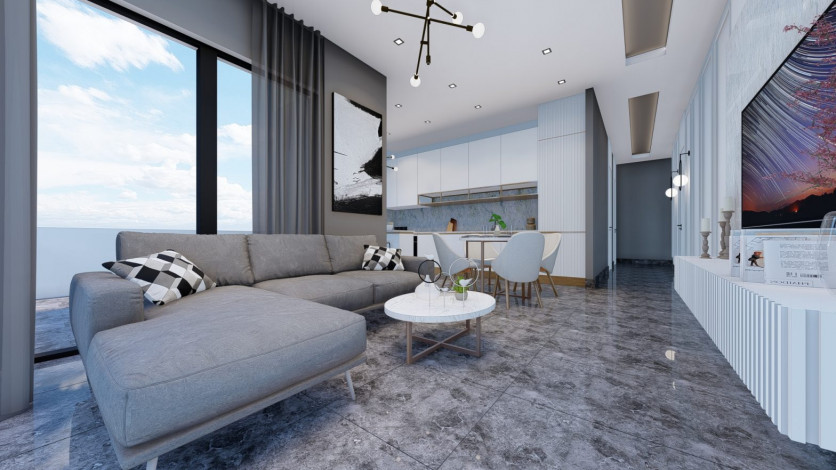 Наша гордость! Проект премиум класса Nordic Art на этапе строительства в районе Каргыджак на первой линии моря, 68-181 м2 - Ракурс 59