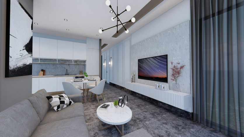 Наша гордость! Проект премиум класса Nordic Art на этапе строительства в районе Каргыджак на первой линии моря, 68-181 м2 - Ракурс 61