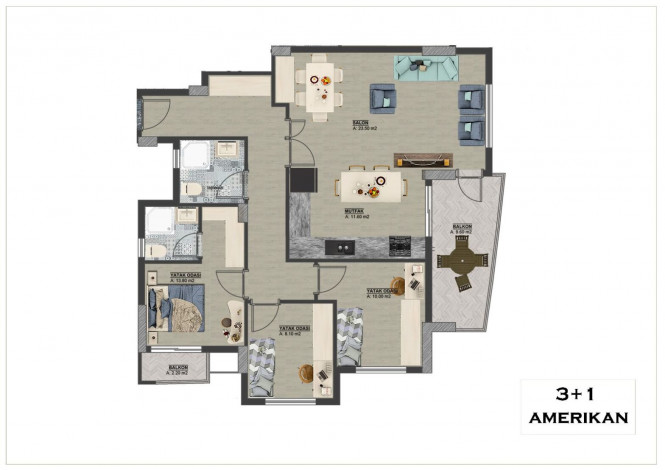 Новый комплекс на стадии строительства с квартирами с видом на море в Газипаша, 50-175 м2 - Ракурс 4