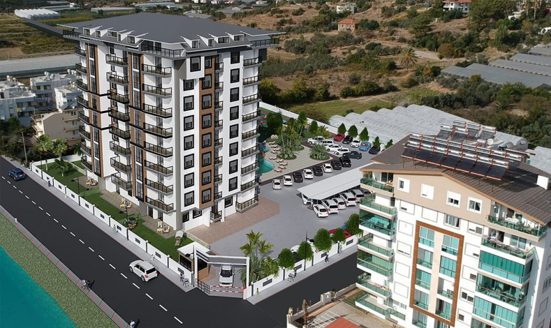 Новый комплекс на стадии строительства с квартирами с видом на море в Газипаша, 50-175 м2 - Ракурс 9