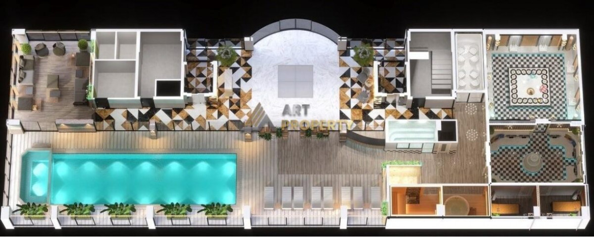 Трехкомнатная квартира в одном из больших комплексов района Махмтулар, 120 м2 - Ракурс 27