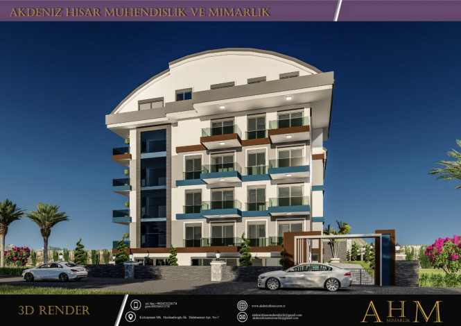 Квартиры 1+1 в комплексе на завершающем этапе строительства в Махмутлар, 55 м2 - Ракурс 2