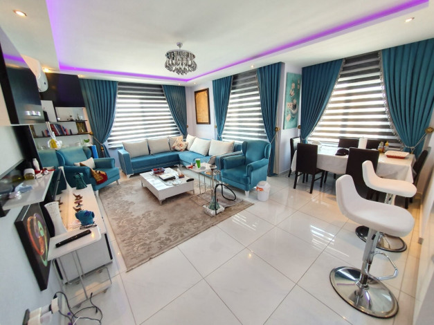 Мебелированный дуплекс 3+1 с видом на море и горы в районе Махмутлар, 170м - Ракурс 8