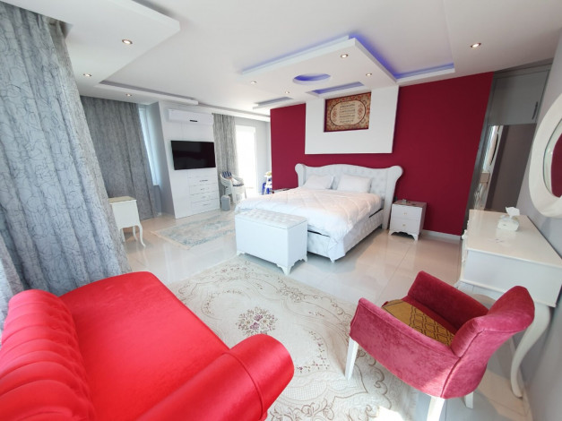 Мебелированный дуплекс 3+1 с видом на море и горы в районе Махмутлар, 170м - Ракурс 28