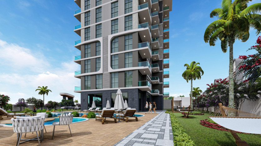 Двухкомнатная квартира в инвестиционном проекте с красивыми видами в Махмутлар, 45 м2 - Ракурс 4