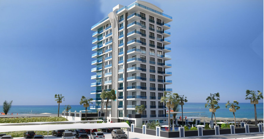 Квартиры 1+1 и 2+1 на первой линии моря в районе Махмутлар, 55 -100 м2 - Ракурс 14