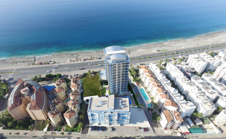 Квартиры 1+1 и 2+1 на первой линии моря в районе Махмутлар, 55 -100 м2 - Ракурс 17