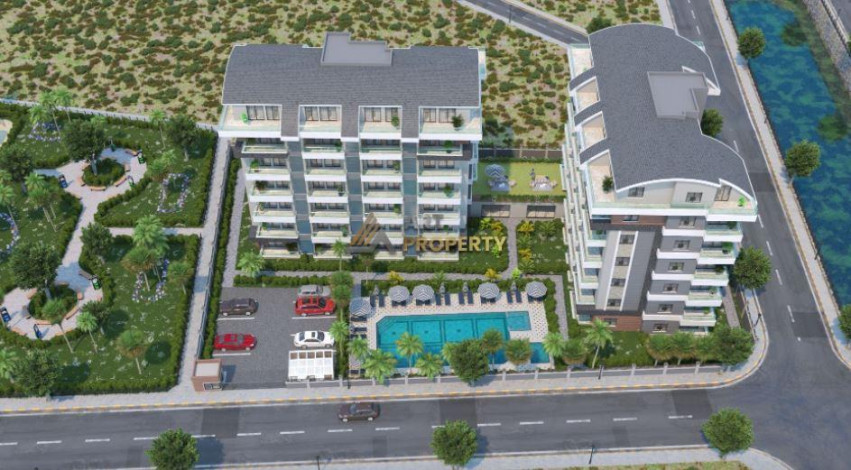 Три полностью меблированные квартиры 1+1 в 300 метрах от моря в Каргыджаке, 70 м2 - Ракурс 4