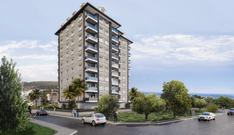 Квартира 2+1 с видом на море в новом доме в Авсалларе, 90 м2 - Ракурс 2