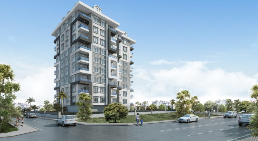 Квартира 2+1 с видом на море в новом доме в Авсалларе, 90 м2 - Ракурс 9