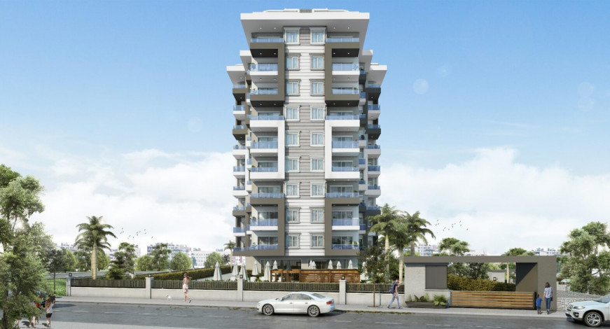 Квартира 2+1 с видом на море в новом доме в Авсалларе, 90 м2 - Ракурс 11