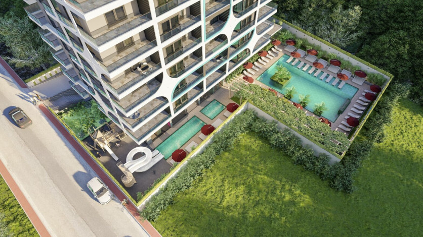 Просторная двухкомнатная квартира в комплексе с отельной инфраструктурой в районе Махмулар, 65 м2 - Ракурс 3