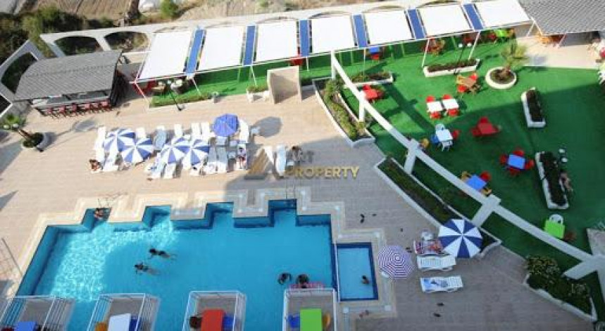 Недорогая квартира 1+1 с боковым видом на море и горы в Конаклы, 55м2 - Ракурс 4