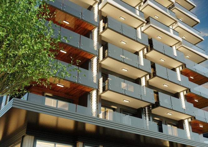 Двухкомнатные апартаменты в 100 метрах от моря, Махмутлар 60м - Ракурс 8