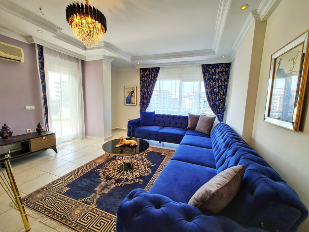 Меблированная квартира 2+1 с видом на город и частично на море в Махмутлар, 120 м2 - Ракурс 9