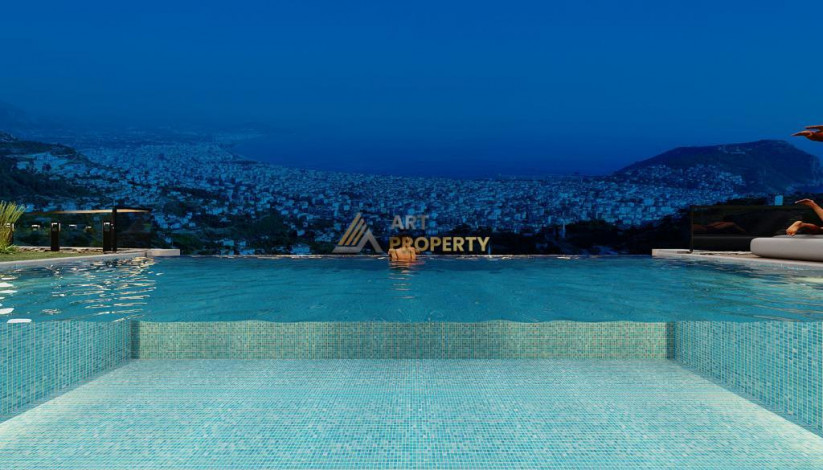 Строящийся комплекс вилл планировки 5+1 под гражданство с панорамными видами на море и крепость Аланьи, 255 м2 - Ракурс 5