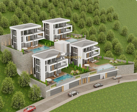 Строящийся комплекс вилл планировки 5+1 под гражданство с панорамными видами на море и крепость Аланьи, 255 м2 - Ракурс 9