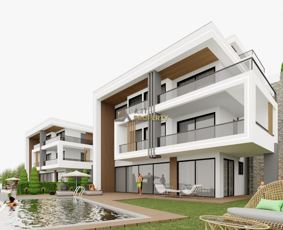 Строящийся комплекс вилл планировки 5+1 под гражданство с панорамными видами на море и крепость Аланьи, 255 м2 - Ракурс 17