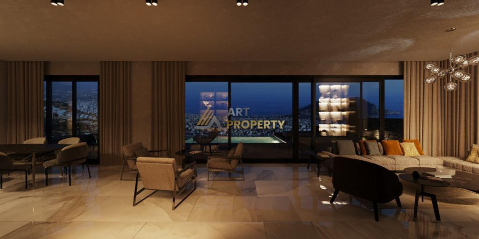 Строящийся комплекс вилл планировки 5+1 под гражданство с панорамными видами на море и крепость Аланьи, 255 м2 - Ракурс 24