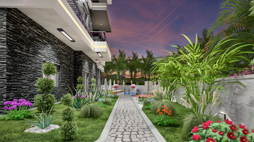 Комплекс на этапе строительства в живописном месте района Махмутлар, 45-95 м2 - Ракурс 5