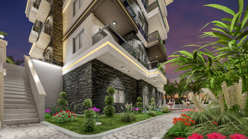 Комплекс на этапе строительства в живописном месте района Махмутлар, 45-95 м2 - Ракурс 6