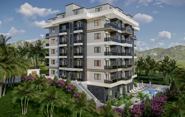 Комплекс на этапе строительства в живописном месте района Махмутлар, 45-95 м2 - Ракурс 10