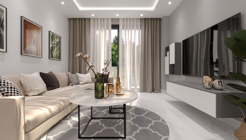 Комплекс на этапе строительства в живописном месте района Махмутлар, 45-95 м2 - Ракурс 28