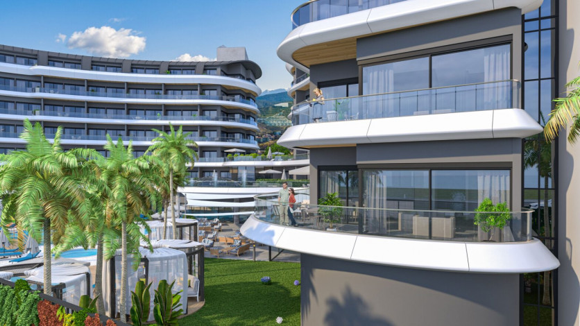 Новый комплекс премиум класса с богатой инфраструктурой в Каргыджаке, 62-122 м2 - Ракурс 6