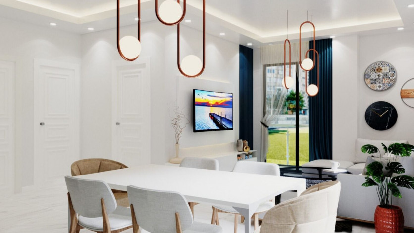 Две квартиры в строящемся проект в Махмутлар в 300 метрах от Средиземного моря, 100-135 м2 - Ракурс 7