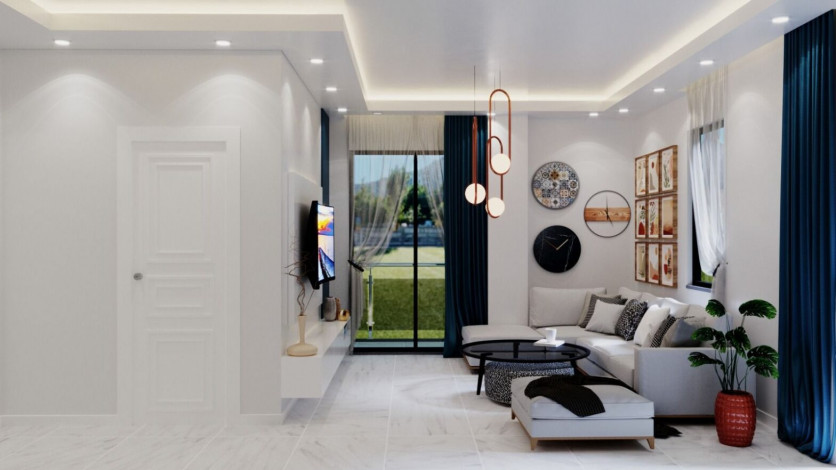 Две квартиры в строящемся проект в Махмутлар в 300 метрах от Средиземного моря, 100-135 м2 - Ракурс 9