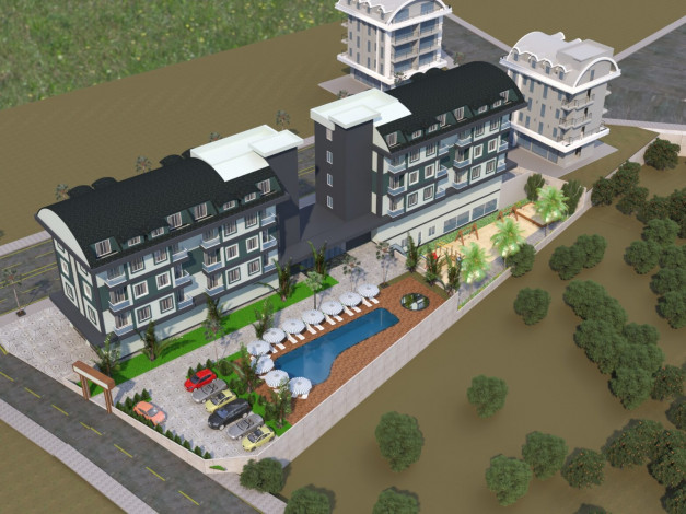 Квартиры в новом комплексе 1+1 и 2+1 в районе Оба, 42,7 – 86, 4 м2 - Ракурс 11