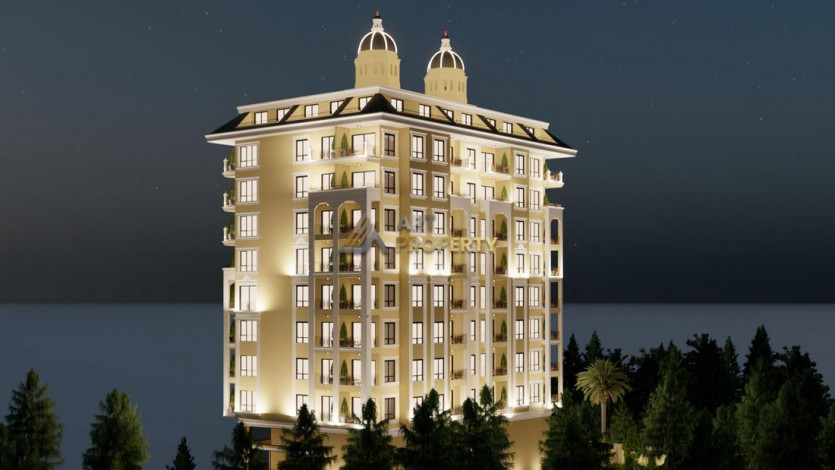 Новый инвестиционный проект на стадии строительства 550 м от моря в самом центре Махмутлара, 48-180м2 - Ракурс 4