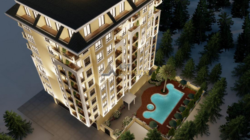 Новый инвестиционный проект на стадии строительства 550 м от моря в самом центре Махмутлара, 48-180м2 - Ракурс 7