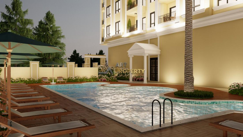 Новый инвестиционный проект на стадии строительства 550 м от моря в самом центре Махмутлара, 48-180м2 - Ракурс 9