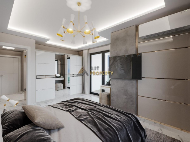 Двухкомнатная квартира большой площади в строящемся элитном комплексе в районе Махмутлар, 80 м2 - Ракурс 20