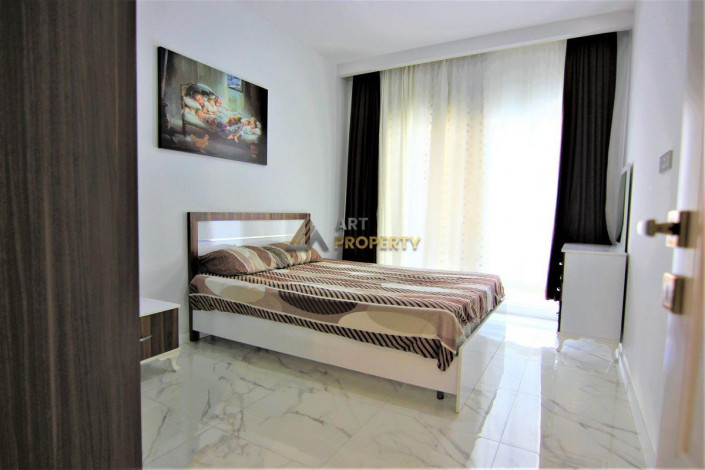 Квартира 1+1 с мебелью с видом на море в Махмутларе, 65 м2 - Ракурс 12