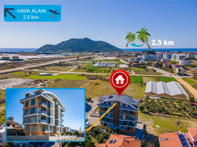 Квартира планировки 1+1 с новой мебелью по отличной цене в районе Газипаша, 45 м2 - Ракурс 26