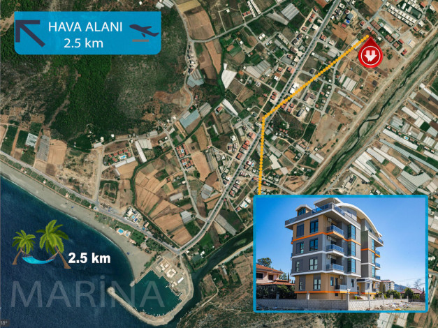 Квартира планировки 1+1 с новой мебелью по отличной цене в районе Газипаша, 45 м2 - Ракурс 27