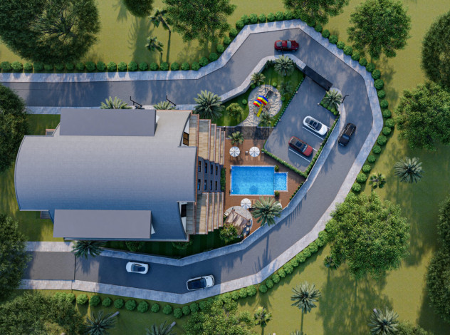 Новая резиденция на этапе строительства в престижном районе Оба, 50м-155м - Ракурс 5