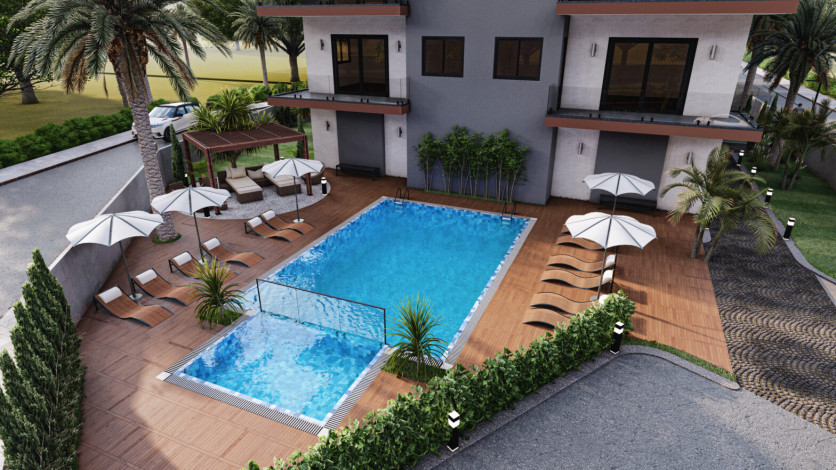 Новая резиденция на этапе строительства в престижном районе Оба, 50м-155м - Ракурс 9