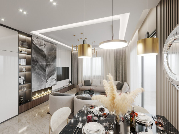 Новая резиденция на этапе строительства в престижном районе Оба, 50м-155м - Ракурс 21