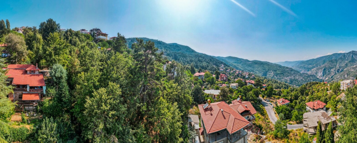 Дом с камином 3+1 с участком вдали от шума и суеты в горах Махмутлара, 260 м2 - Ракурс 56