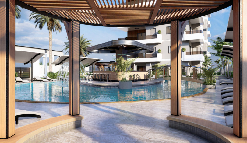 Новый шикарный комплекс на этапе строительства в районе Махмутлар, 55м-100м - Ракурс 2