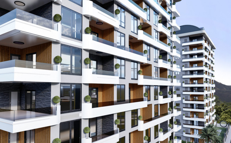 Новый шикарный комплекс на этапе строительства в районе Махмутлар, 55м-100м - Ракурс 4