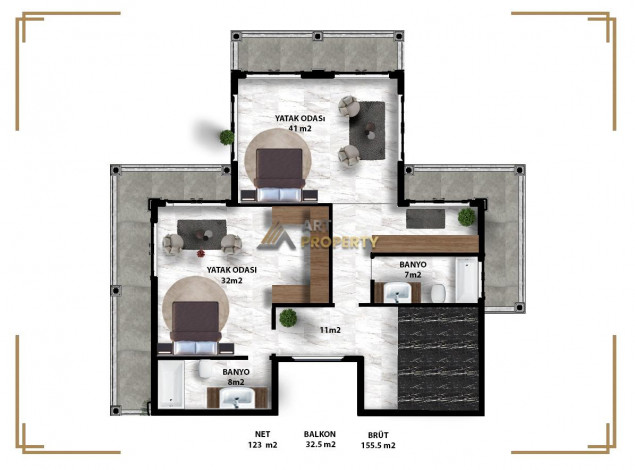 Гарантированное гражданство! Вилла 5+1 на этапе котлована в районе Каргыджак с возможностью рассрочки, 520 м2 - Ракурс 38