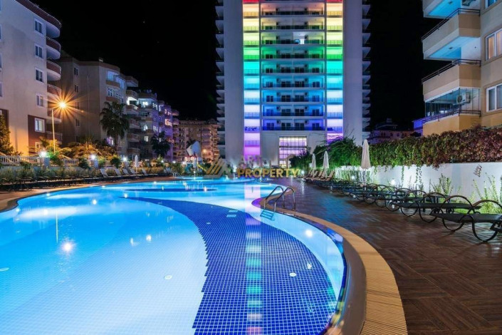 Квартира 1+1 с мебелью в комплексе на первой линии моря в Махмутларе, 66 м2 - Ракурс 20