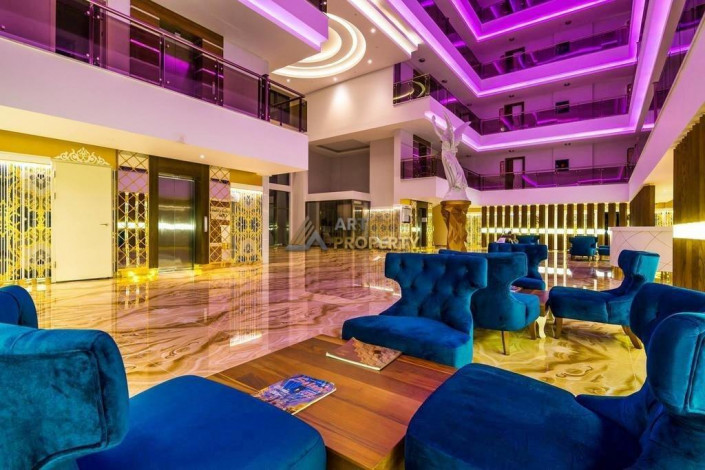 Квартира 1+1 с мебелью в комплексе на первой линии моря в Махмутларе, 66 м2 - Ракурс 21