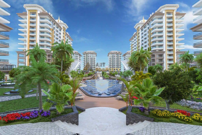 Три квартиры 1+1 в самом грандиозном комплексе Махмутлара, 81 м2 - Ракурс 19