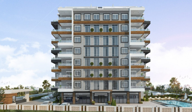 Проект в Авсалларе на этапе строительства с планировками 2+1, 97 м2 - Ракурс 11