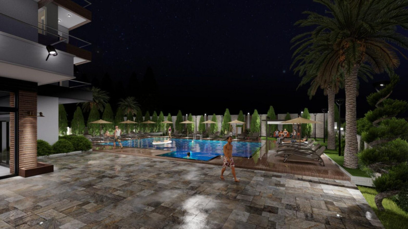 Проект в Авсалларе на этапе строительства с планировками 2+1, 97 м2 - Ракурс 20